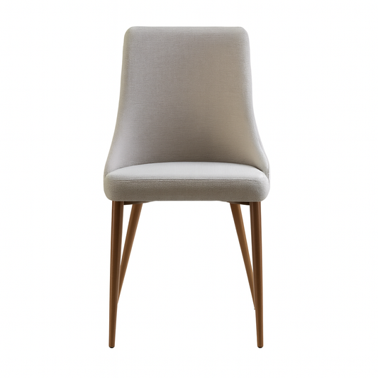 Silla de comedor elegante. Crea un espacio único con este diseño de inspiración clásica que crea contraste con sus patas metálicas.