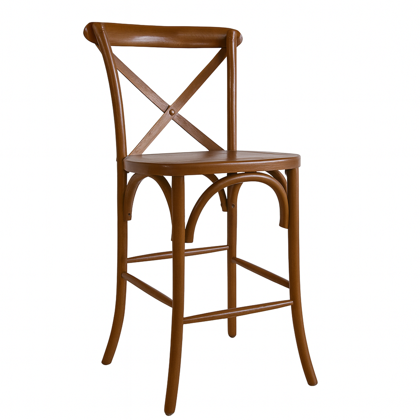 Taburete de bar en color nogal americano. Estilo clásico y vintage para mobiliario de hostelería. Ideal para usos en barras de bar, pubs y restaurantes. 