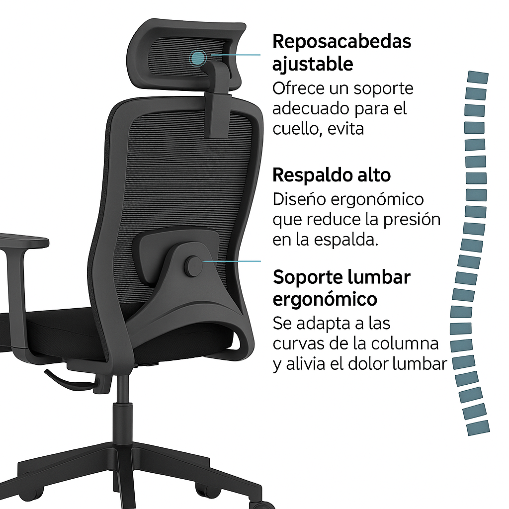 Silla de Oficina Ergonómica Sammy-H con Soporte Lumbar