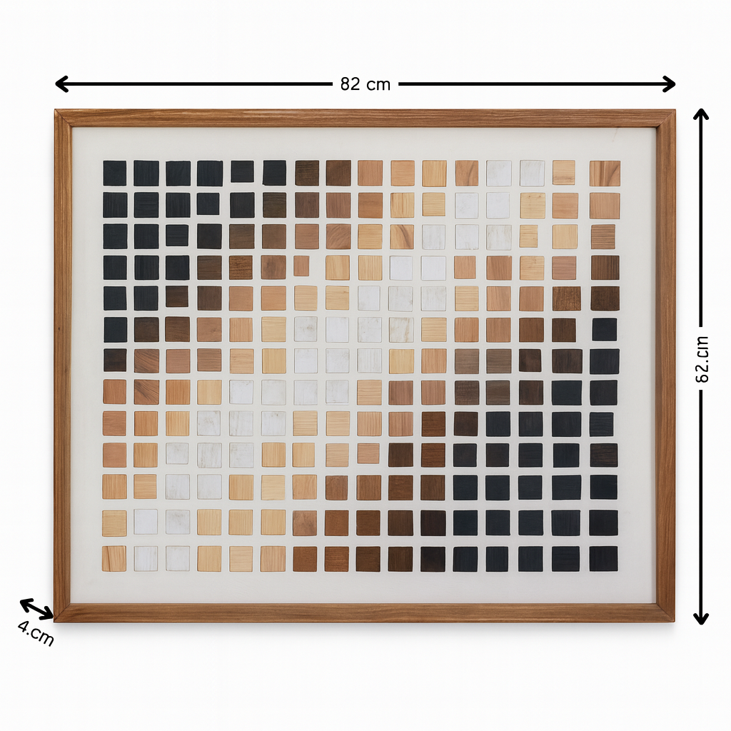 Cuadros con texturas en madera de pino reciclada.