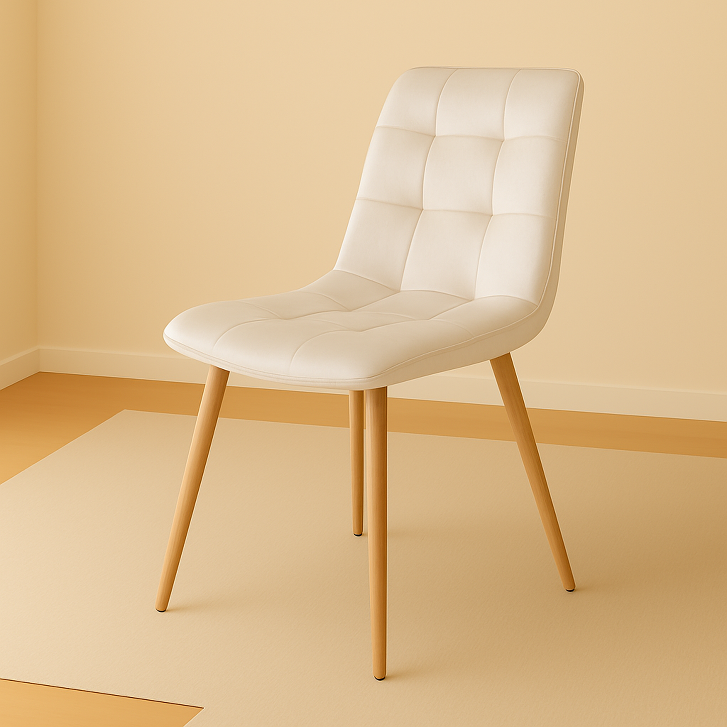 Silla de comedor gris oscuro con acabado terciopelo y con patas metálicas. Aspecto ligero y moderno acompañado de un  tacto suave y agradable.