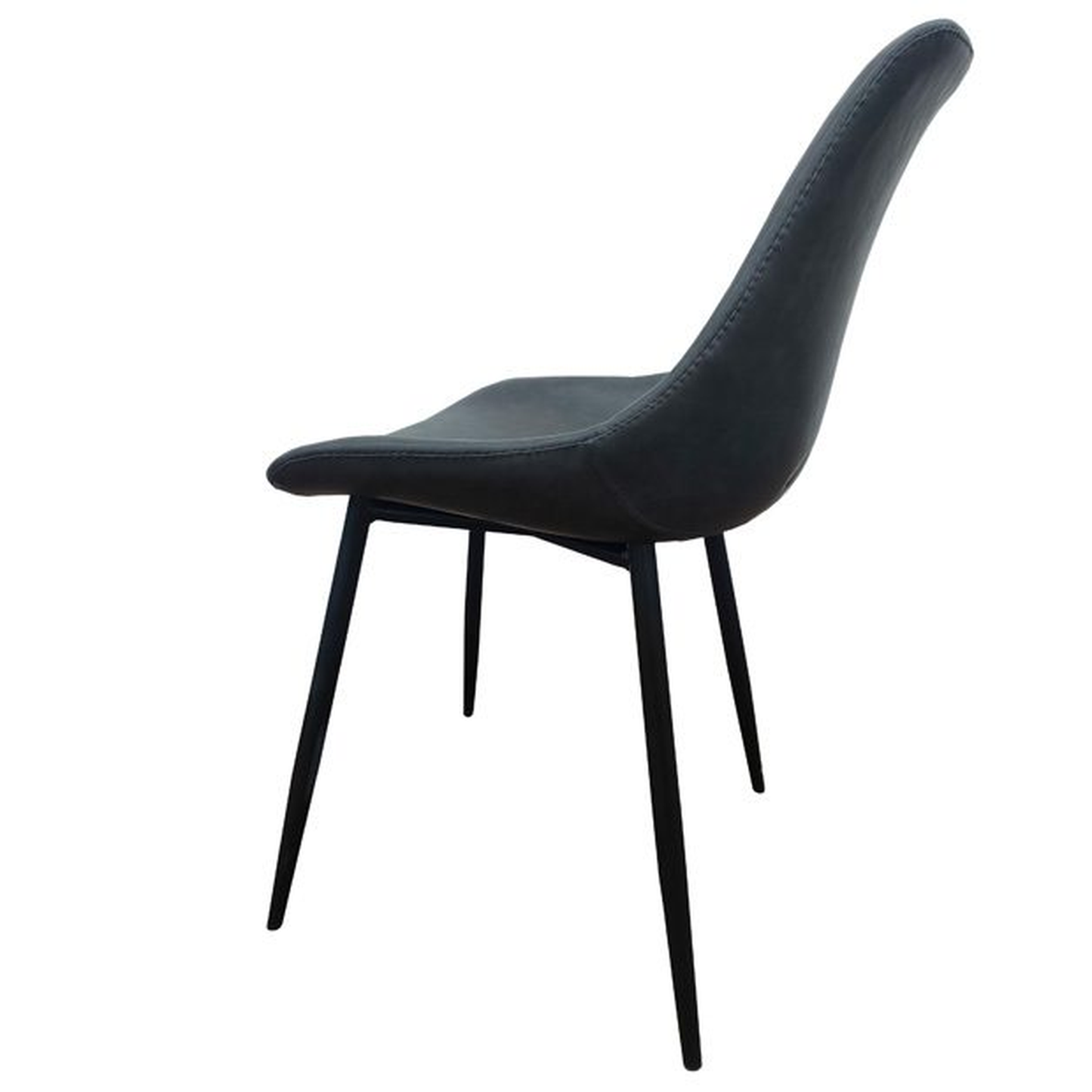 Silla estilo industrial tapizada en polipiel con patas de acero en negro. Estilo vintage industrial capaz de modernizar todas las estancias.