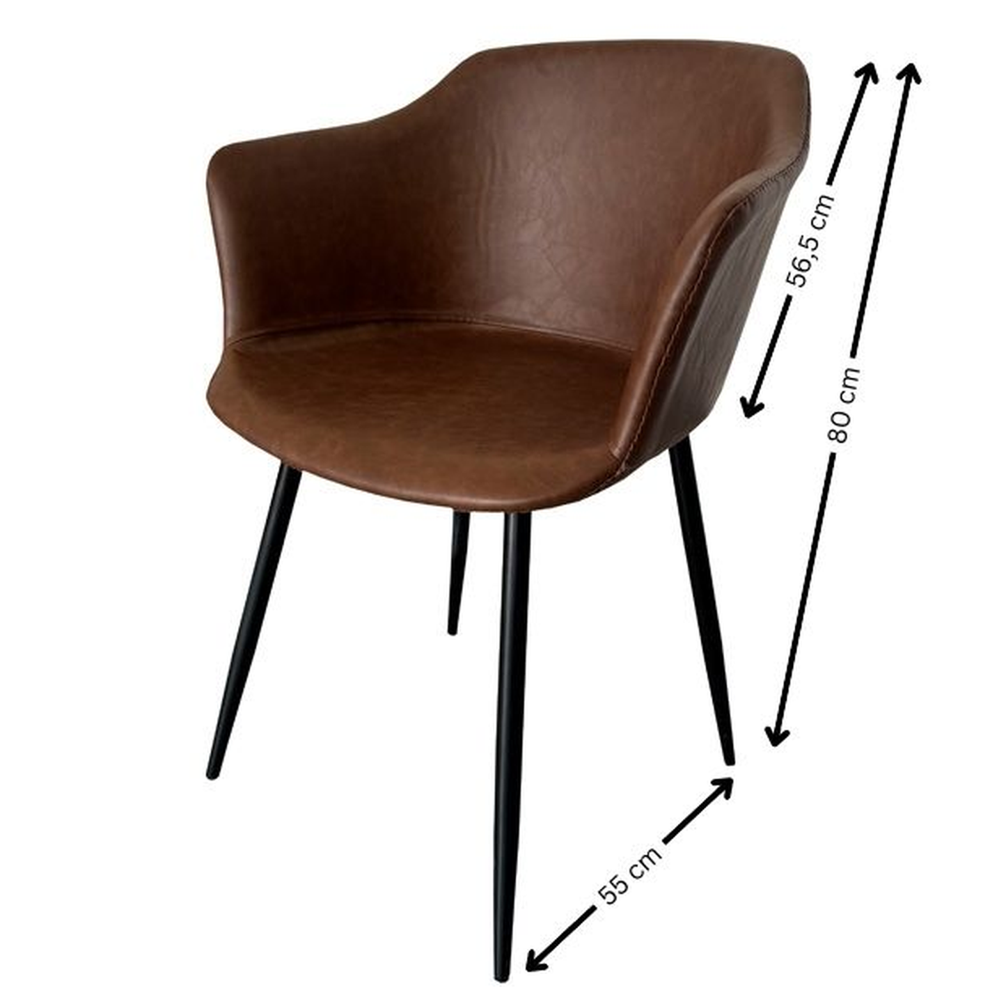 Sillón estilo industrial en polipiel marrón con estructura de polipropileno y patas de acero. Estilo vintage capaz de elevar todas las estancias.