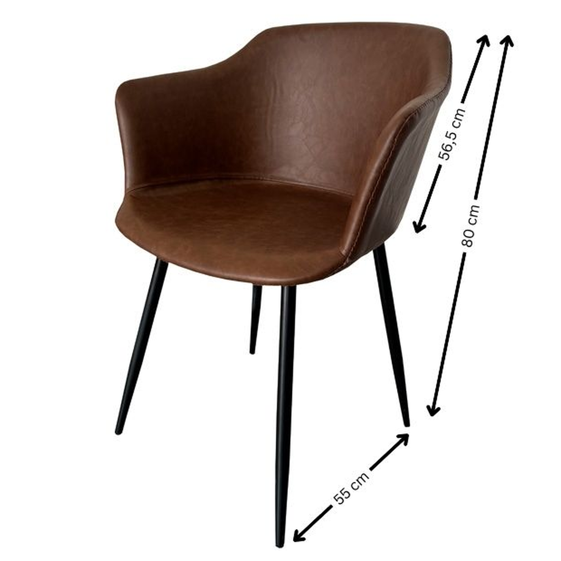 Sillón estilo industrial en polipiel marrón con estructura de polipropileno y patas de acero. Estilo vintage capaz de elevar todas las estancias.