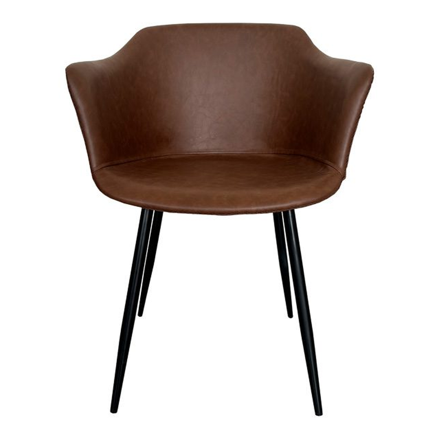 Sillón estilo industrial en polipiel marrón con estructura de polipropileno y patas de acero. Estilo vintage capaz de elevar todas las estancias.