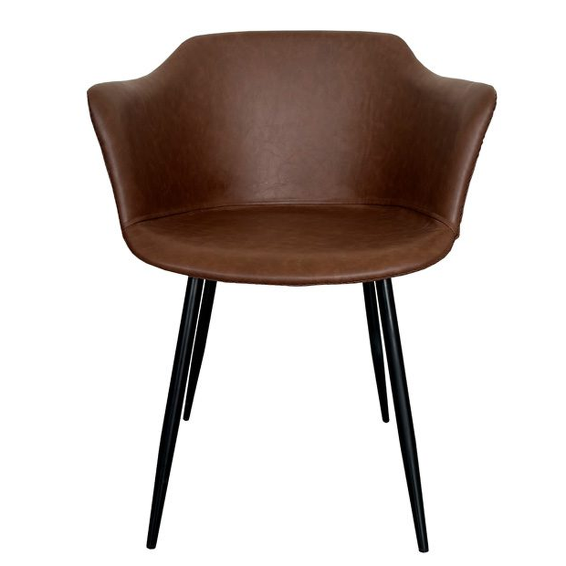 Sillón estilo industrial en polipiel marrón con estructura de polipropileno y patas de acero. Estilo vintage capaz de elevar todas las estancias.