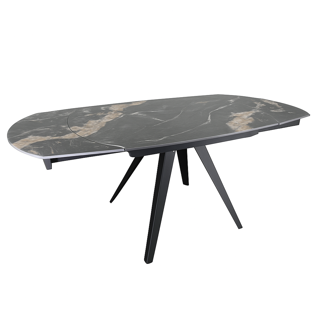 Mesa de porcelánico Serel con tablero de piedra sinterizada