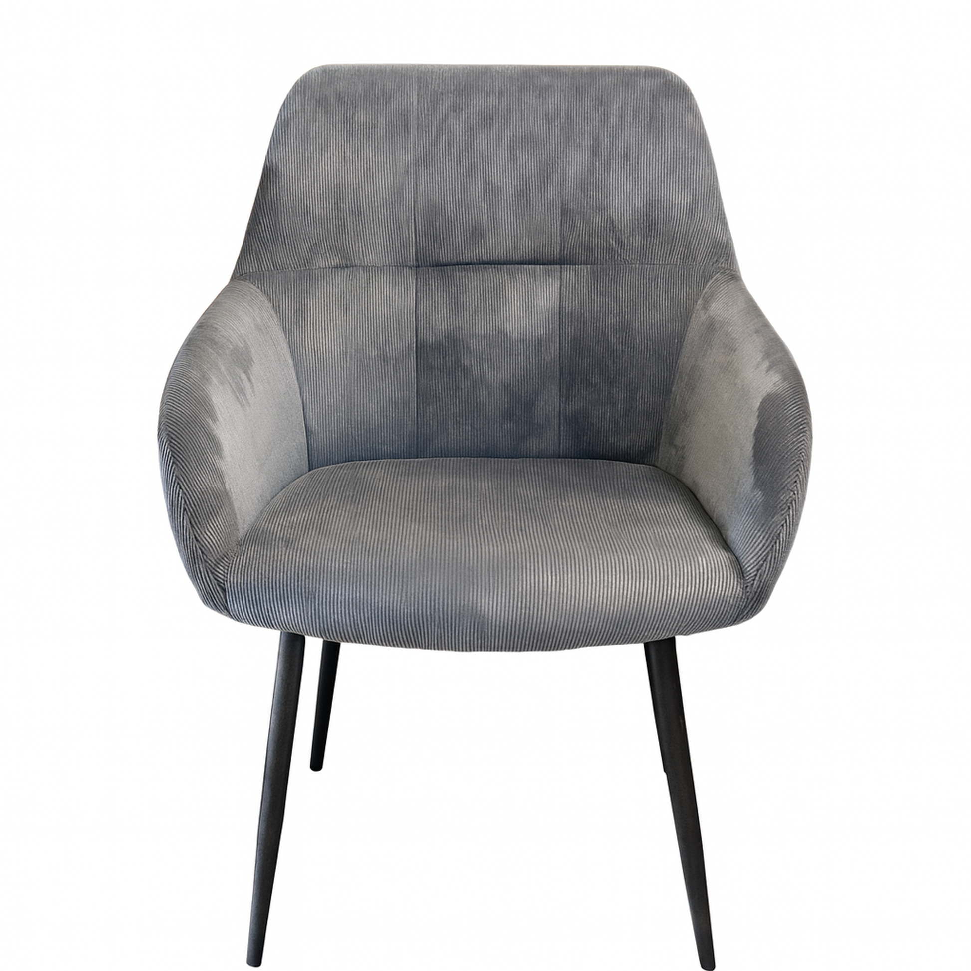 Silla de comedor elegante, ideal para comedores y salones. Tapizado en beige pana con patas metálicas para aportar un contraste de materiales perfecto.