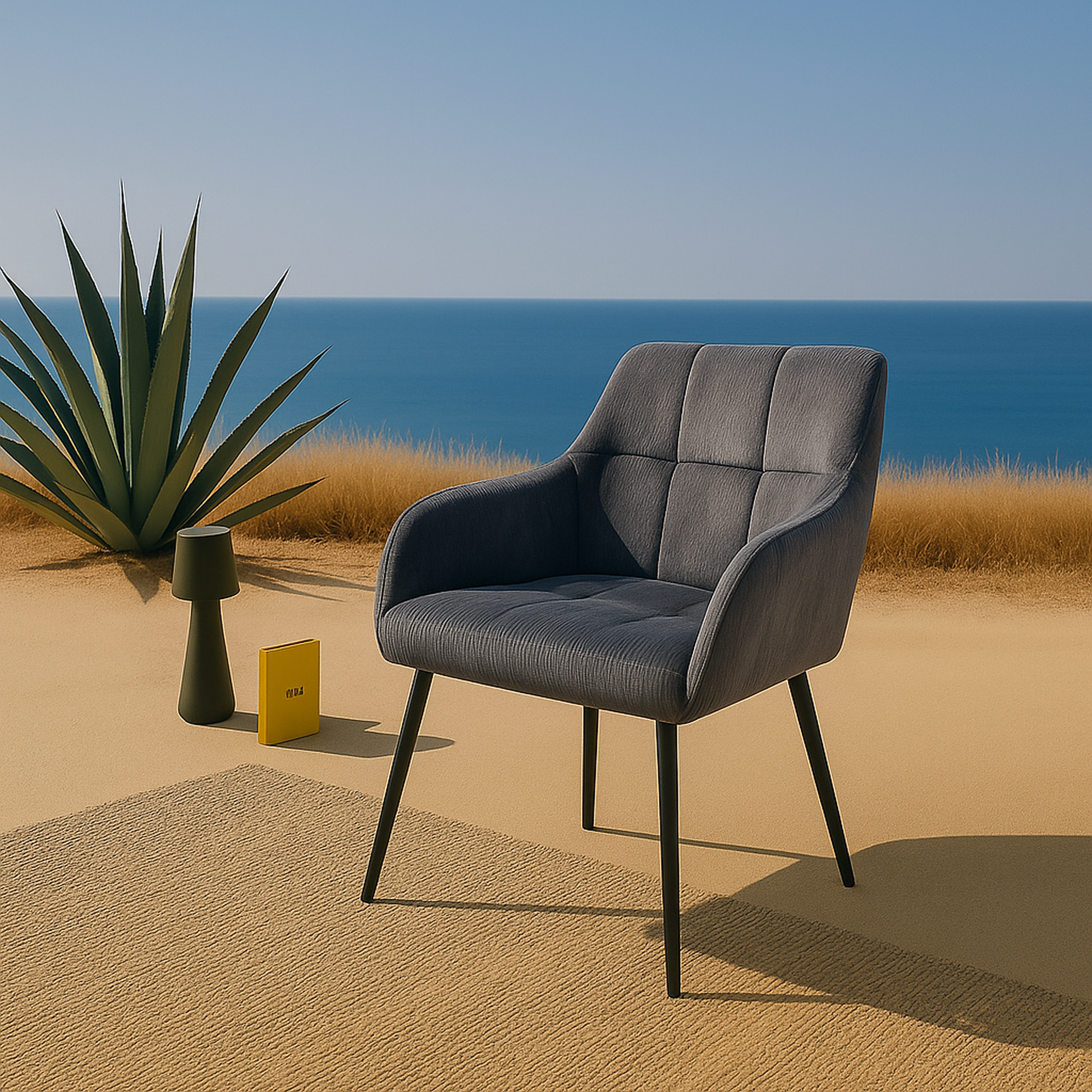 Silla de comedor elegante, ideal para comedores y salones. Tapizado en beige pana con patas metálicas para aportar un contraste de materiales perfecto.