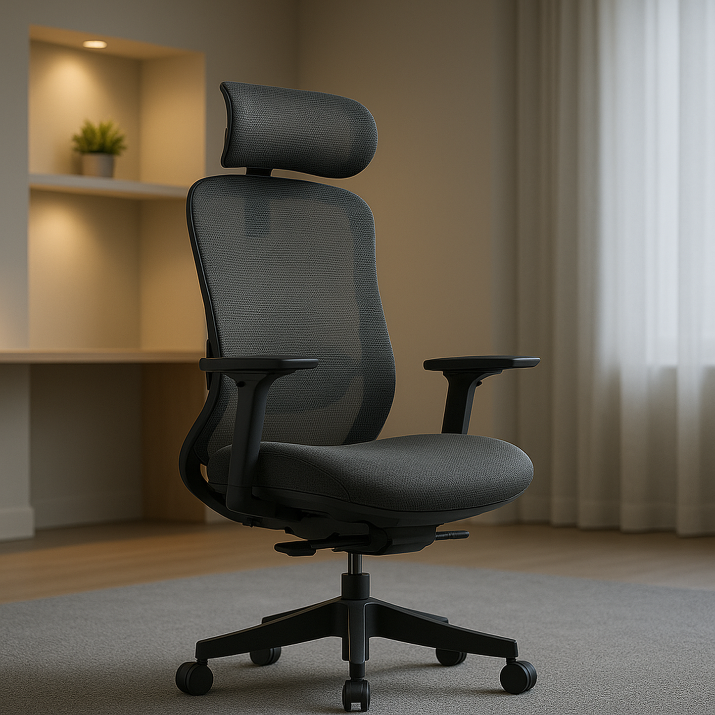 Silla de Oficina Ergonómica Syno-H con Masaje Lumbar Eléctrico