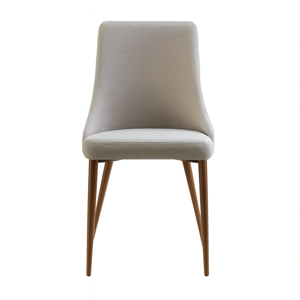 Silla de comedor elegante. Crea un espacio único con este diseño de inspiración clásica que crea contraste con sus patas metálicas.