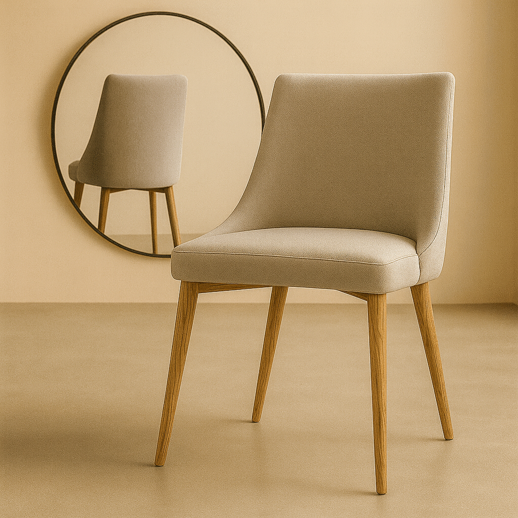 Silla de comedor elegante. Crea un espacio único con este diseño de inspiración clásica que crea contraste con sus patas metálicas.