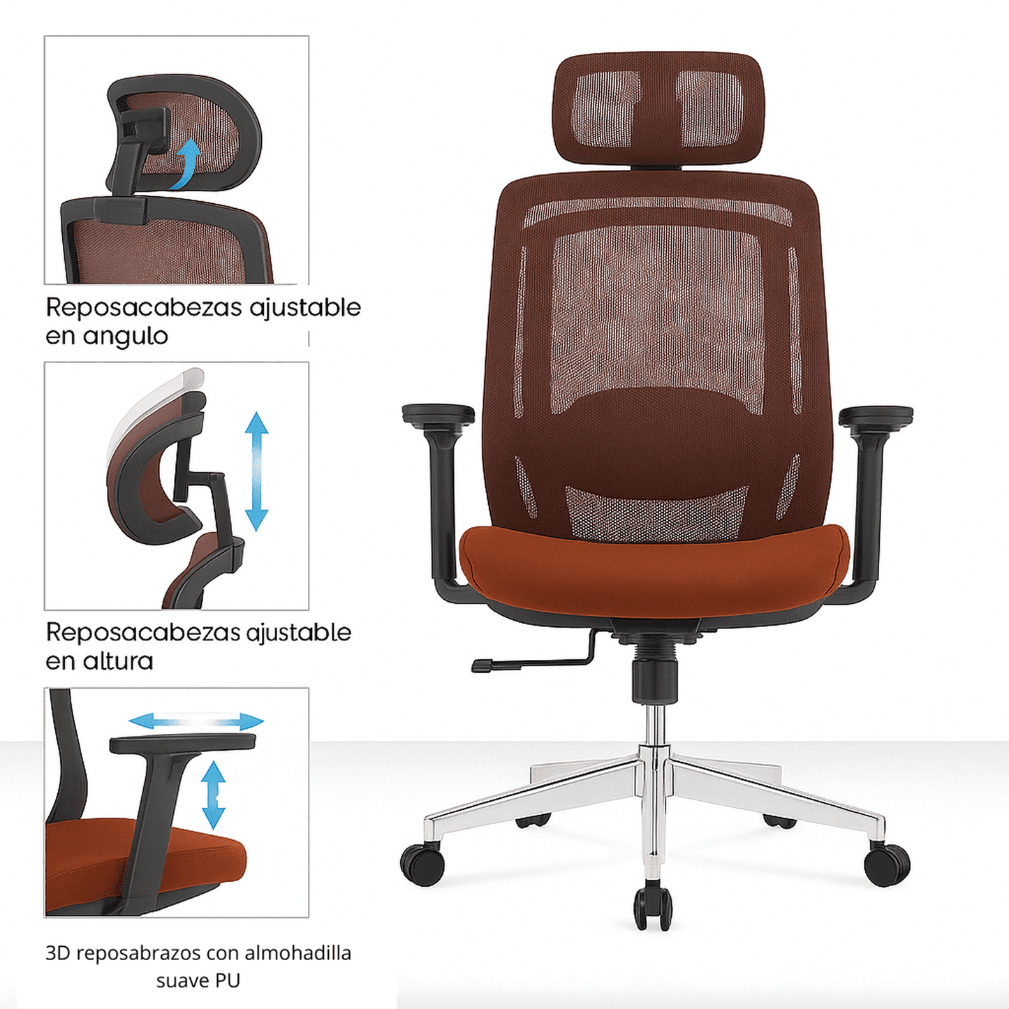 Silla de Oficina Ergonómica Icon-H Plus con Soporte Lumbar 2D