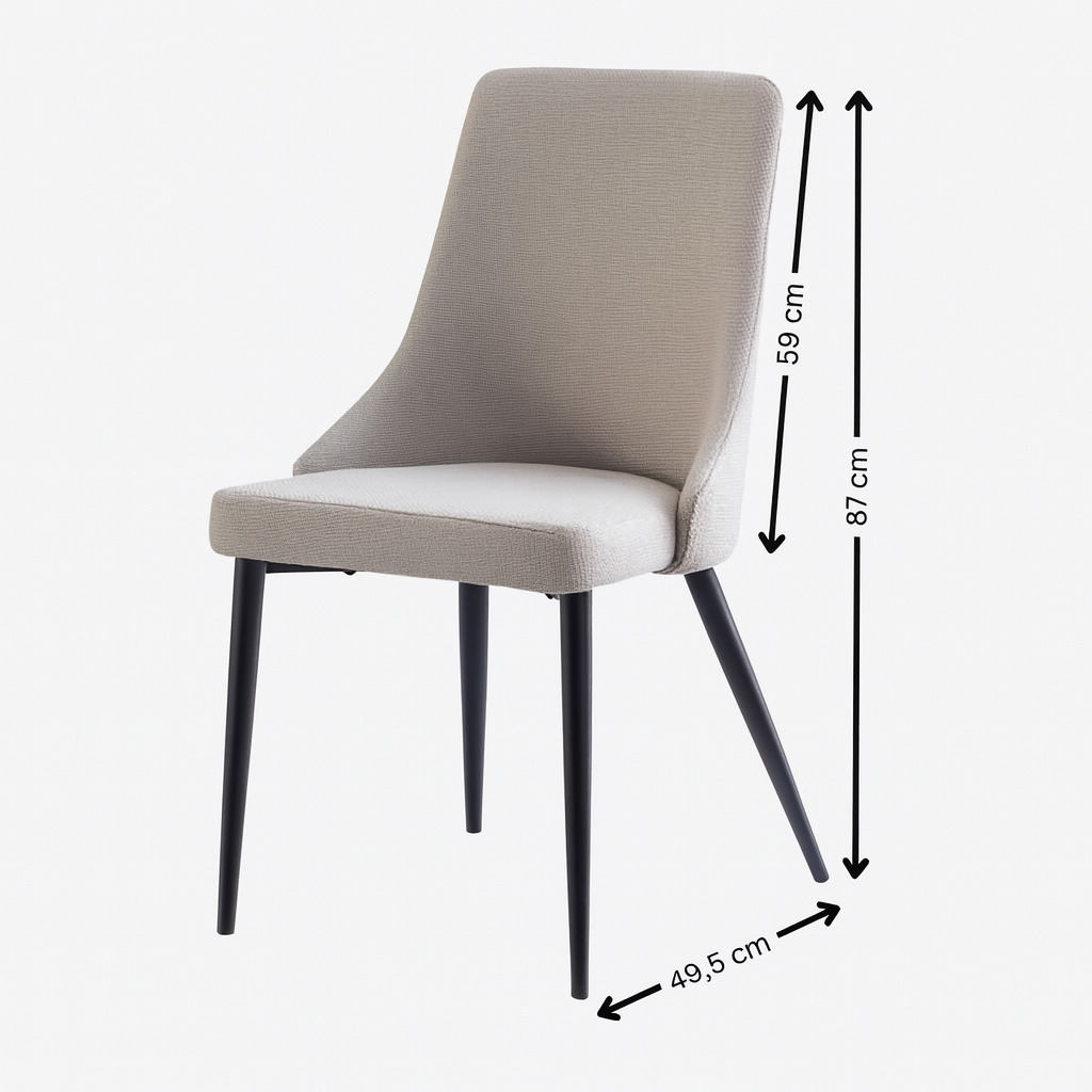Silla de comedor elegante. Crea un espacio único con este diseño de inspiración clásica que crea contraste con sus patas metálicas.