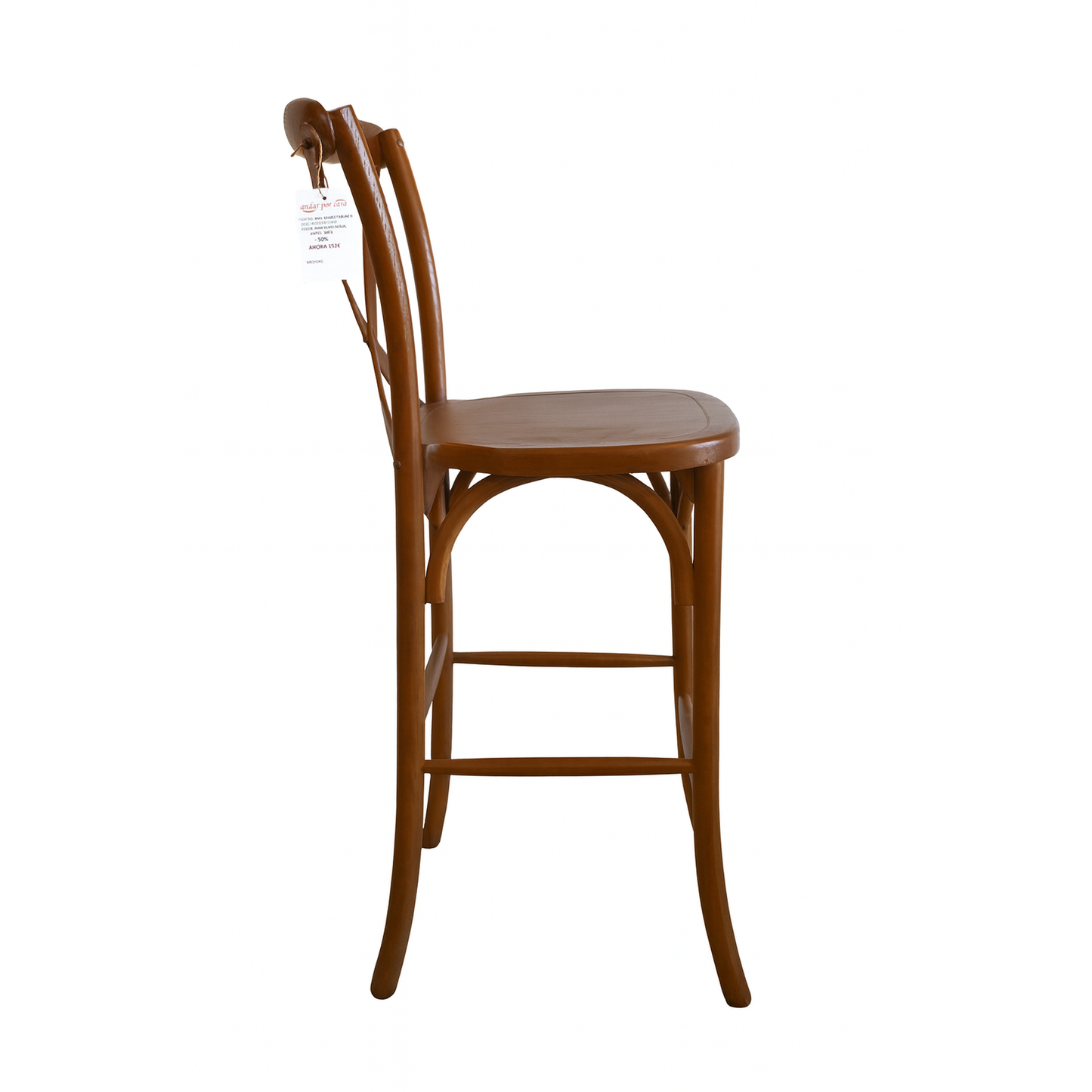 Taburete de bar en color nogal americano. Estilo clásico y vintage para mobiliario de hostelería. Ideal para usos en barras de bar, pubs y restaurantes. 