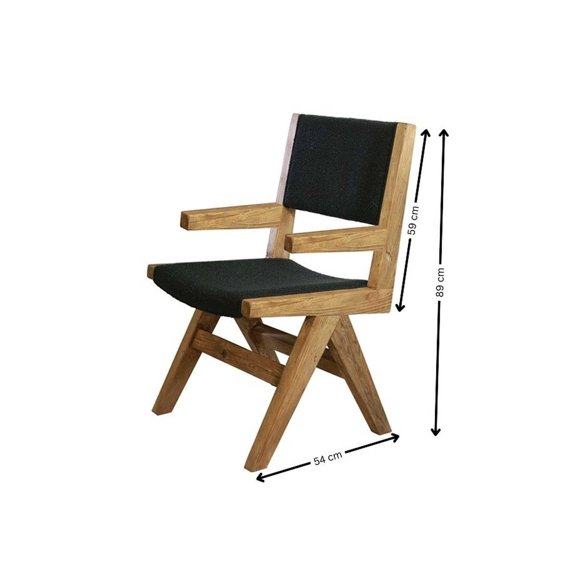 Silla de comedor con estructura en madera de pino reciclada. Su diseño atrevido y sofisticado conquistará a los amantes del interiorismo.