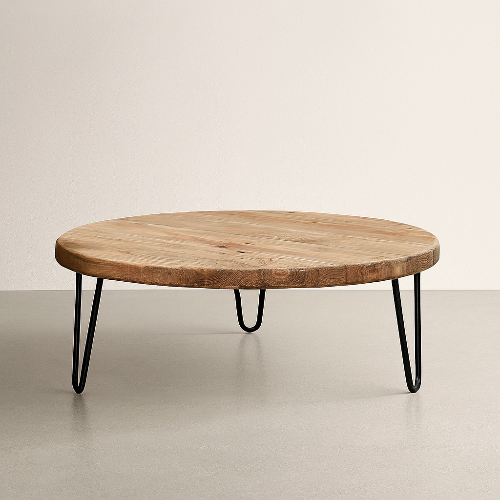 Mesa de café en madera de pino reciclada «Syke»