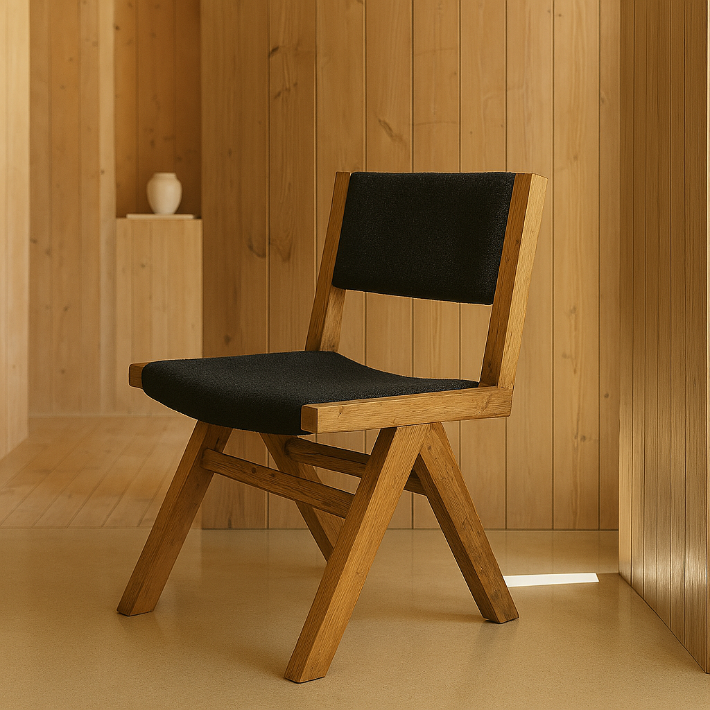 Pack de 2 sillas de comedor en madera de pino reciclada «Jork»