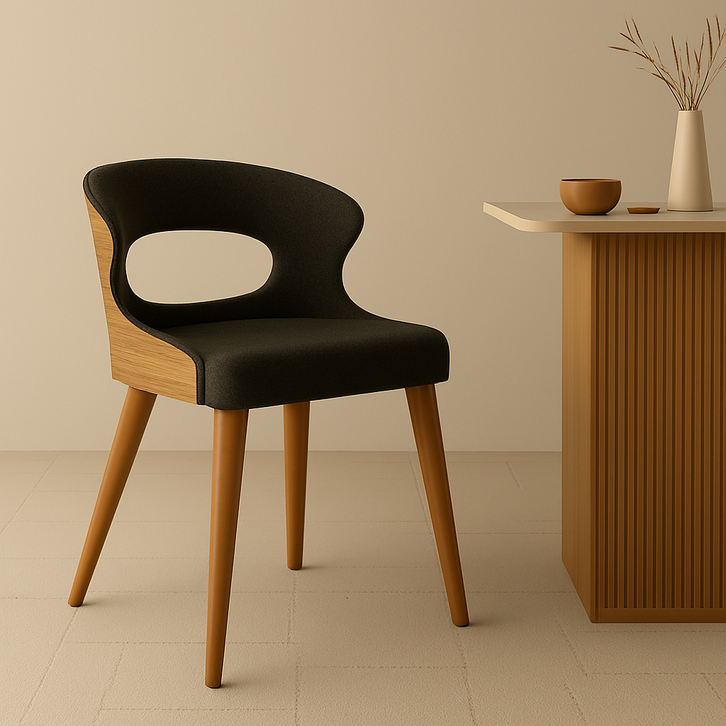 Sillón de comedor en madera de pino reciclada «Verdem»