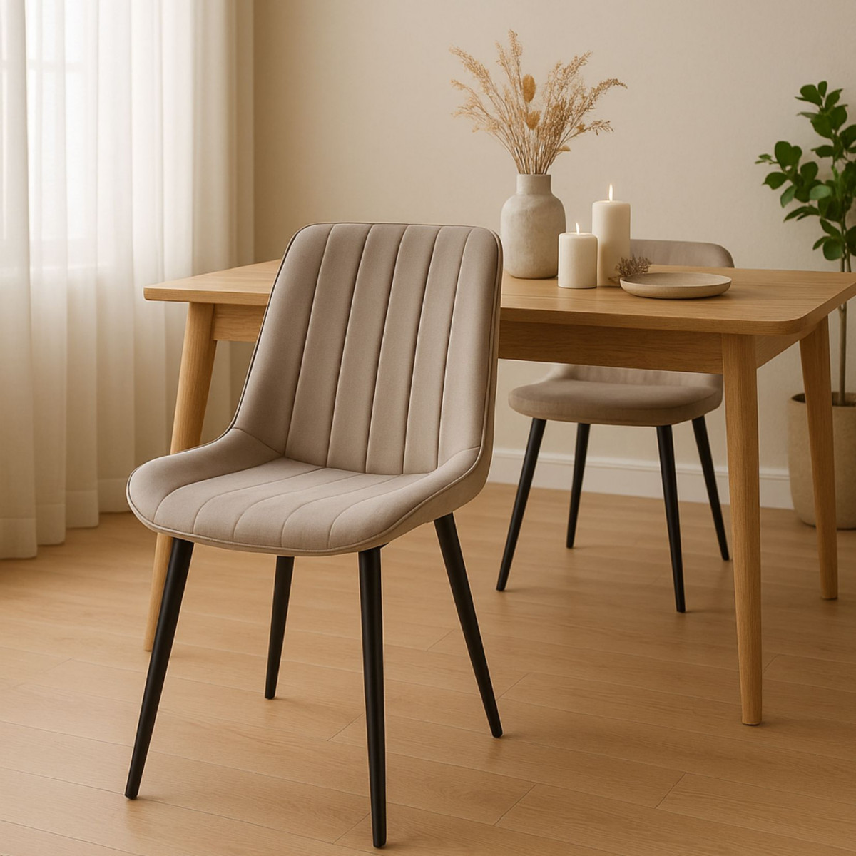 Pack de 2 sillas de comedor con acabado terciopelo «Marrakech»