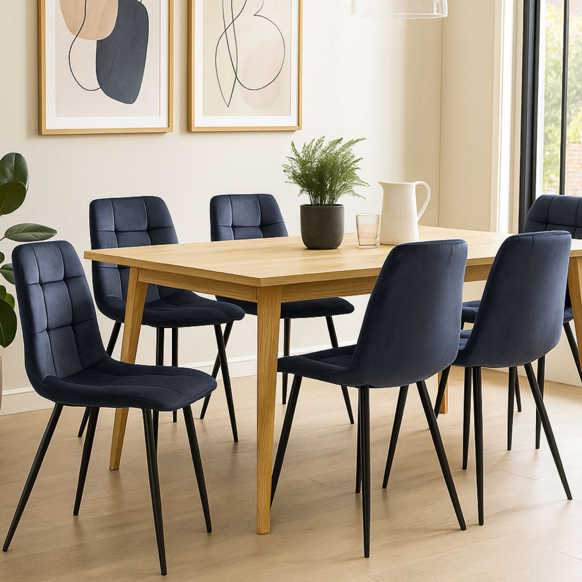 Pack de 6 sillas de comedor tapizadas «Kenitra»