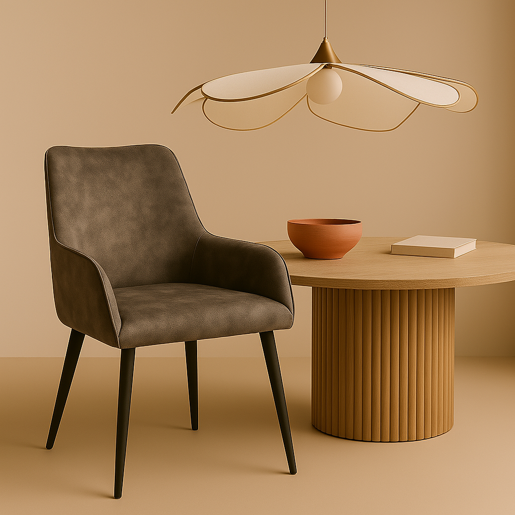 Pack de 2 sillones de comedor en terciopelo «Gijón»