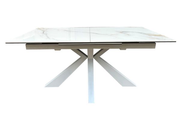 MESA PORCELÁNICA EXTENSIBLE - MODELO "TARTUS" blanca