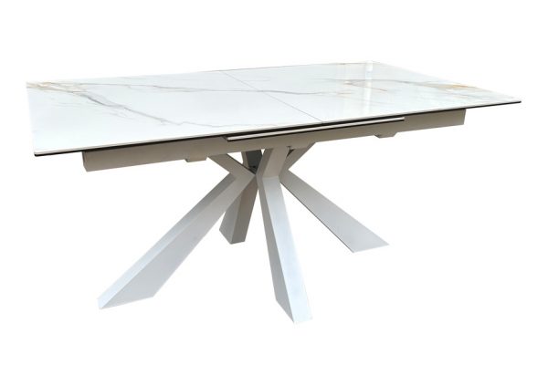 MESA PORCELÁNICA EXTENSIBLE - MODELO "TARTUS" blanca