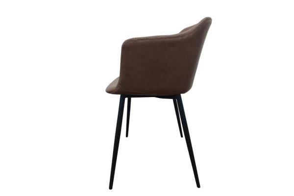 PACK DE 2 SILLAS DE COMEDOR ESTILO INDUSTRIAL POLIPIEL MARRÓN Y ACERO - MODELO "MURCIA"