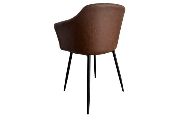 PACK DE 2 SILLAS DE COMEDOR ESTILO INDUSTRIAL POLIPIEL MARRÓN Y ACERO - MODELO "MURCIA"