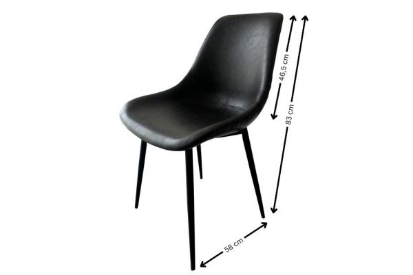 PACK DE 2 SILLAS ESTILO INDUSTRIAL POLIPIEL CON PATAS DE ACERO - MODELO "MÉRIDA"