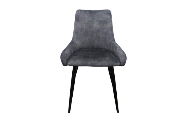 PACK DE 2 SILLAS DE COMEDOR EN TERCIOPELO GRIS - MODELO "OVIEDO"