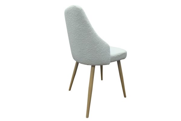 PACK DE 4 SILLAS DE COMEDOR EN BORREGUITO BLANCO - MODELO "CÁDIZ"