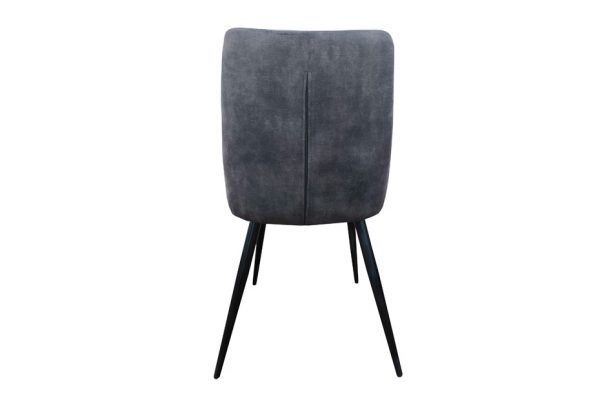 PACK DE 2 SILLAS DE COMEDOR EN TERCIOPELO GRIS - MODELO "OVIEDO"