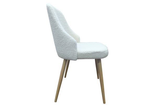 PACK DE 4 SILLAS DE COMEDOR EN BORREGUITO BLANCO - MODELO "CÁDIZ"