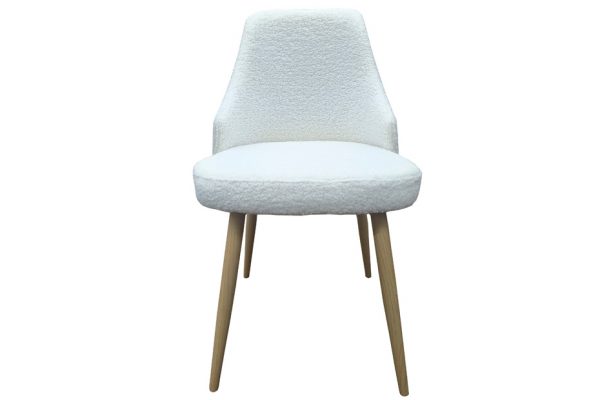 PACK DE 4 SILLAS DE COMEDOR EN BORREGUITO BLANCO - MODELO "CÁDIZ"
