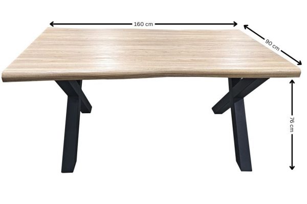 MESA DE COMEDOR MADERA CON PATAS METÁLICAS - MODELO "OPORTO"