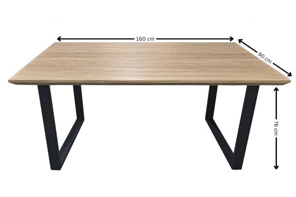 MESA DE COMEDOR RECTANGULAR MADERA CON PATAS METÁLICAS - MODELO "MADEIRA"