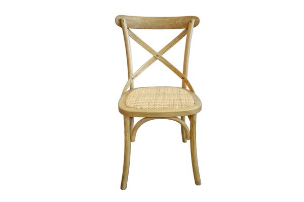 PACK DE 2 SILLAS PARA HOSTELERÍA EN MADERA DE OLMO Y ASIENTO DE RATAN - MODELO "ALTEA"
