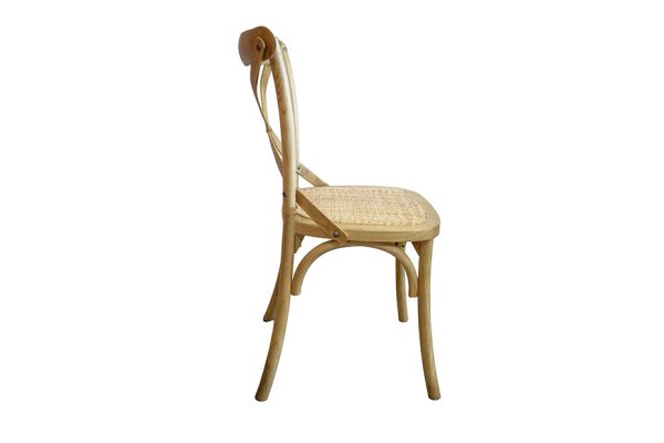 PACK DE 2 SILLAS PARA HOSTELERÍA EN MADERA DE OLMO Y ASIENTO DE RATAN - MODELO "ALTEA"
