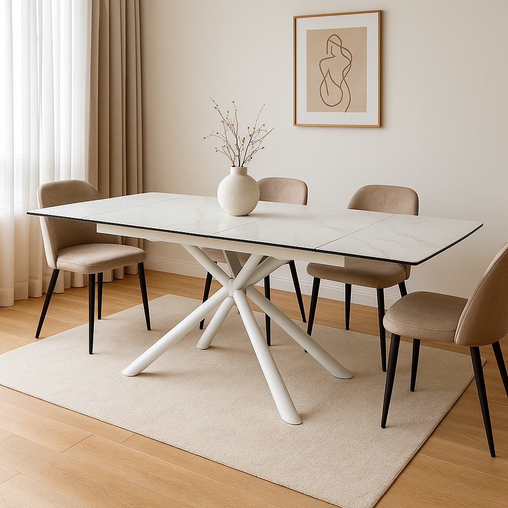 Mesa extensible porcelánica «Damasco»