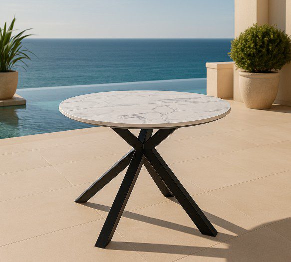 Mesa redonda para comedor de madera modelo Braga
